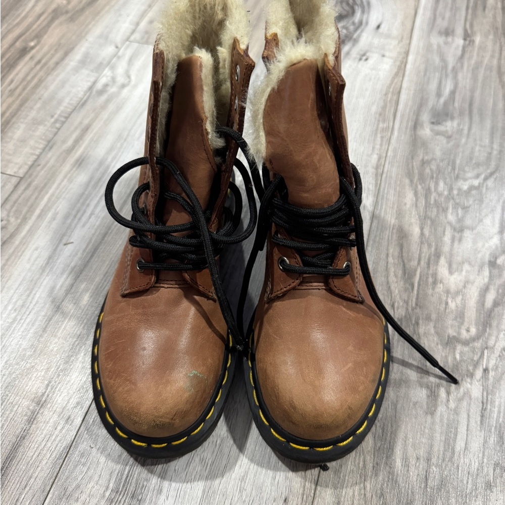 Dr. Martens Brown Kids Boots with Black Laces